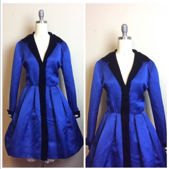 Oscar de la Renta Dresses & Skirts - 1980s Vintage Oscar De La Renta Blue Satin Dress